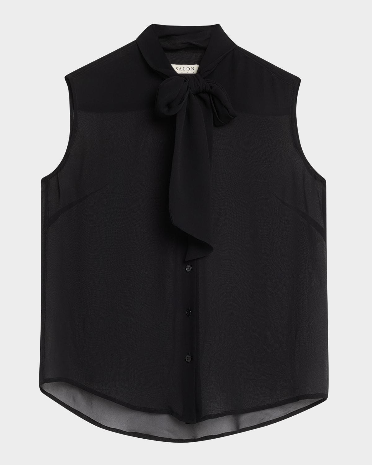 basso lavelliere blouse in silk chiffon