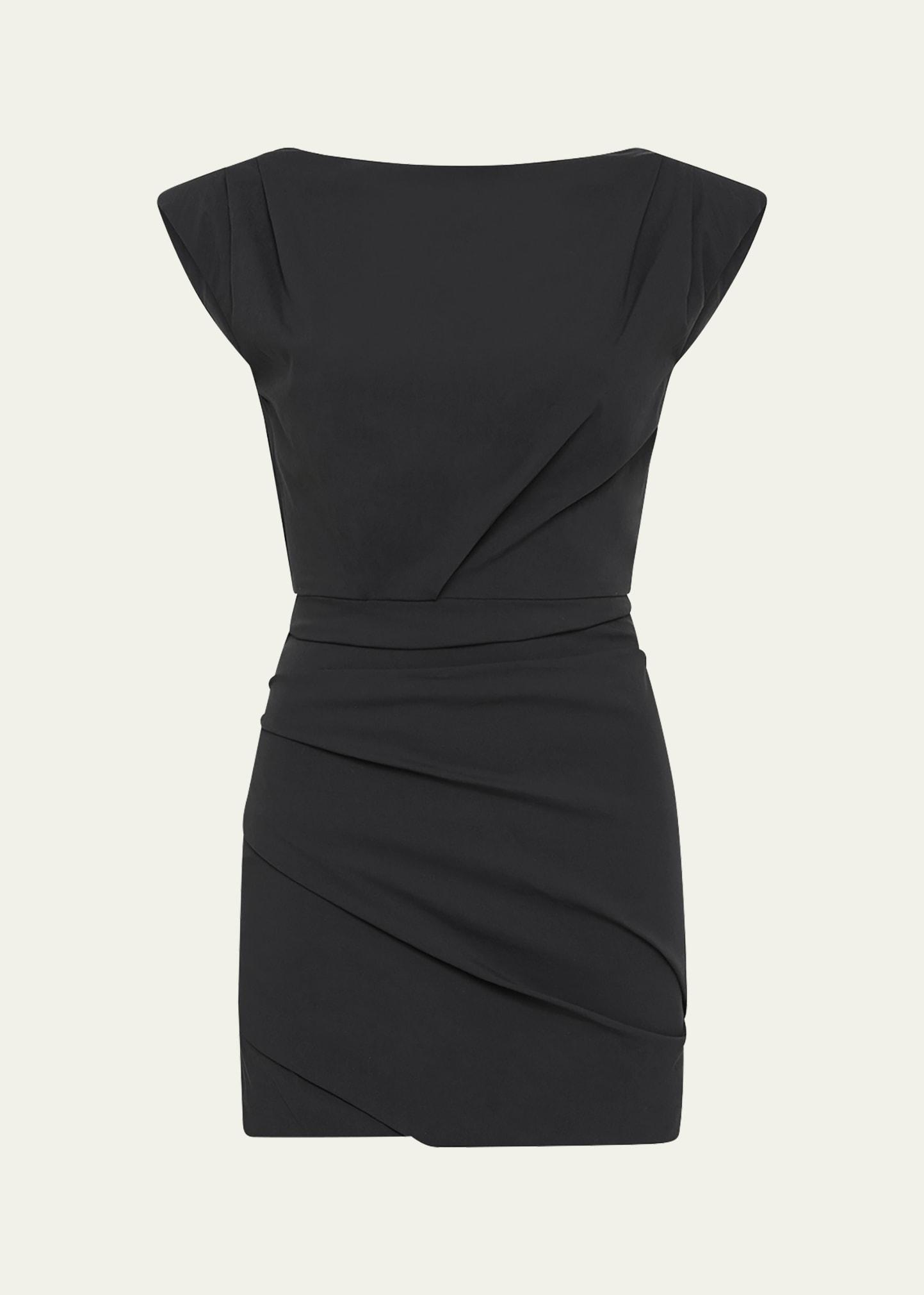bateau gathered mini dress