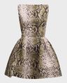 bateau-neck snake-print faille sleeveless mini dress