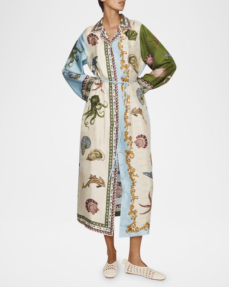 bath house silk shirtdress