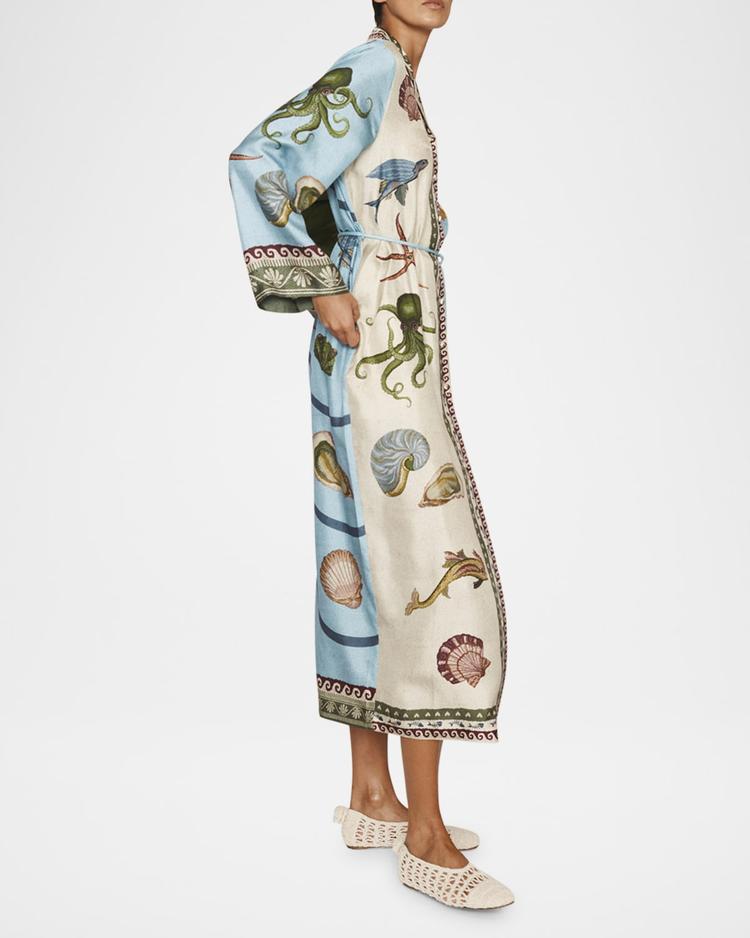 bath house silk shirtdress