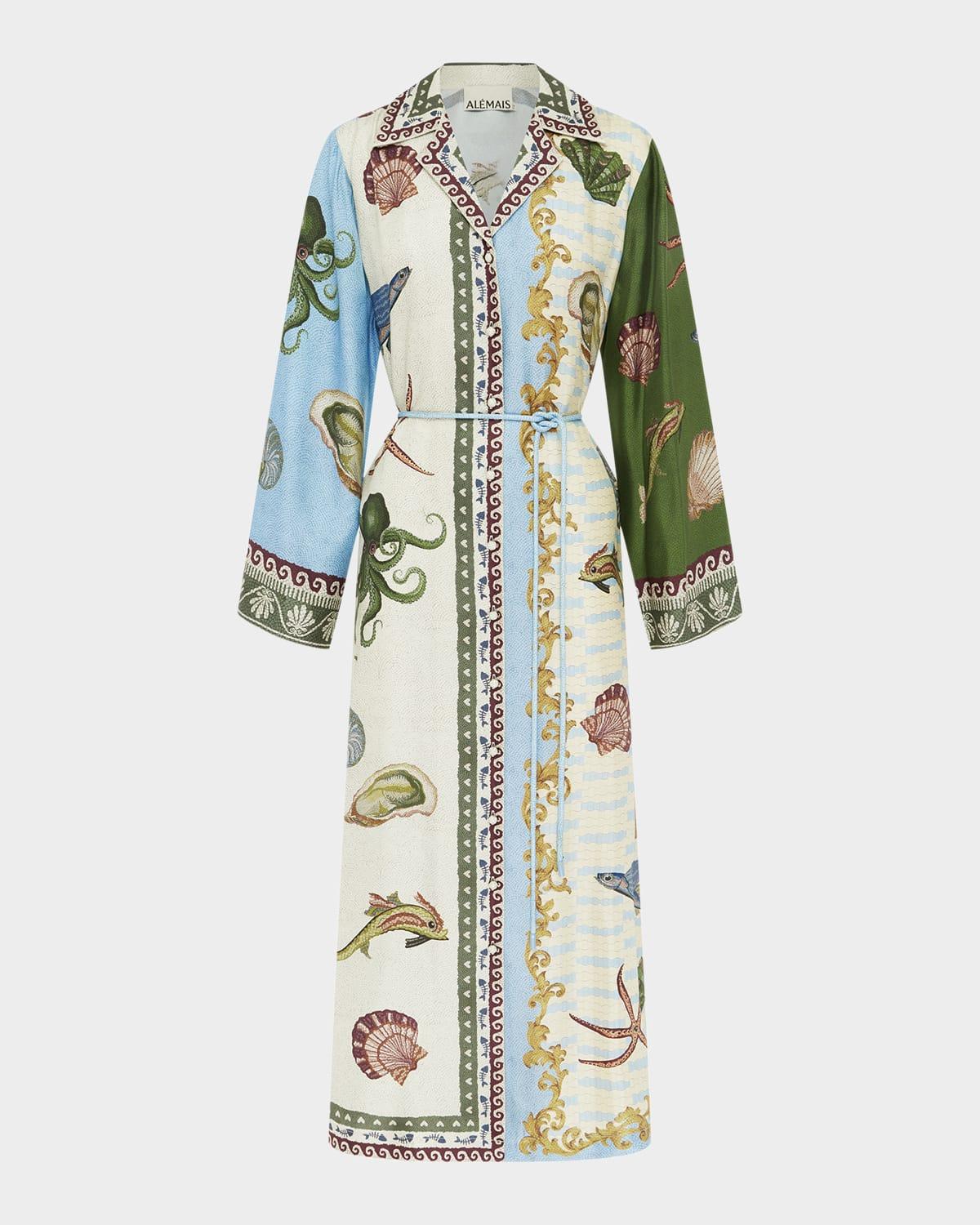 bath house silk shirtdress