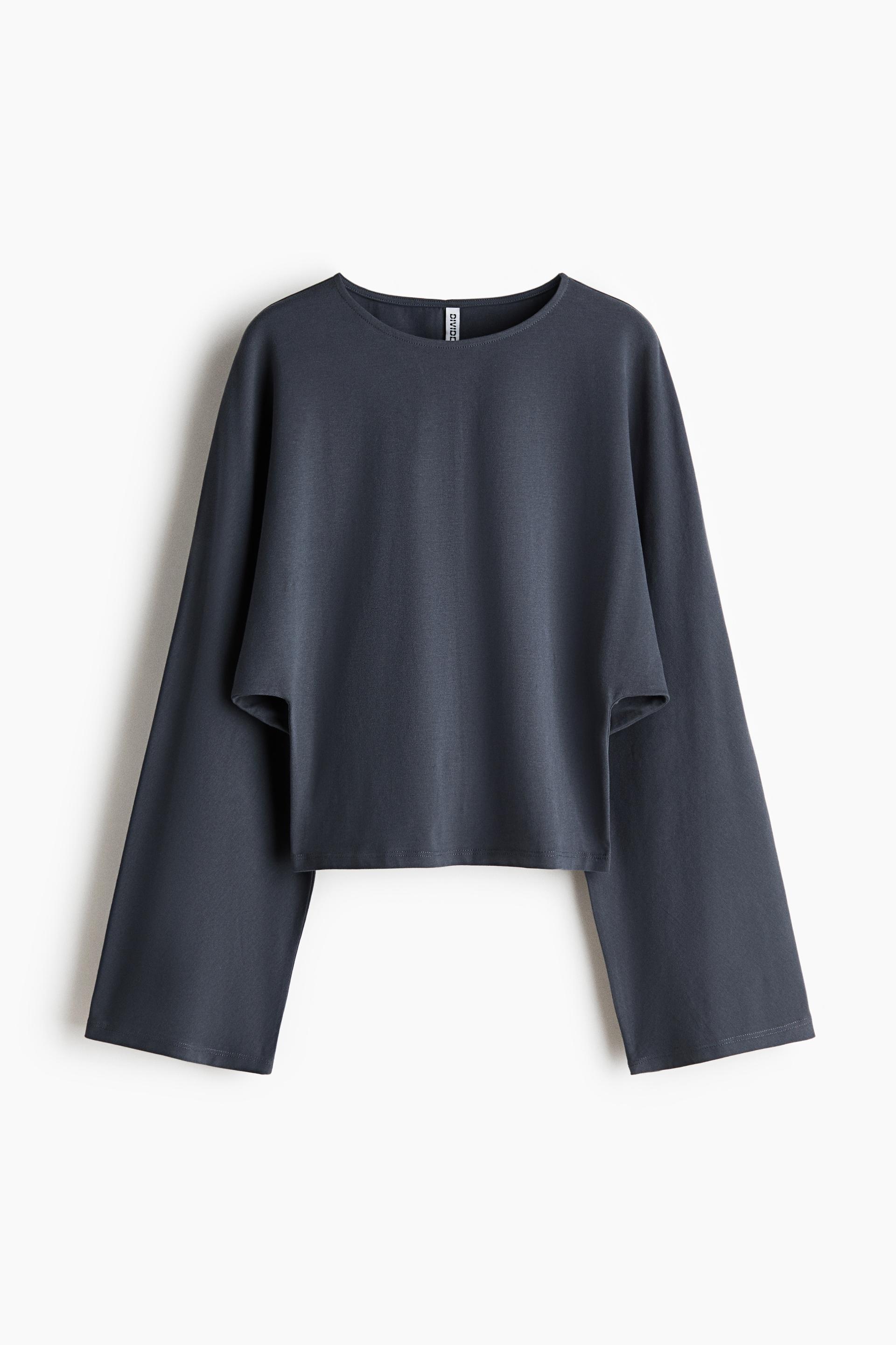 batwing-sleeved jersey top