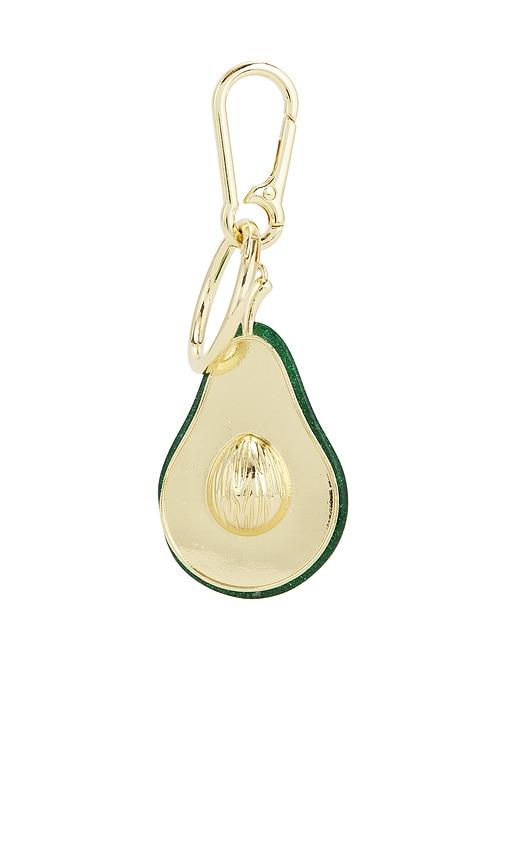 baublebar bravocado bag charm in metallic gold,green.
