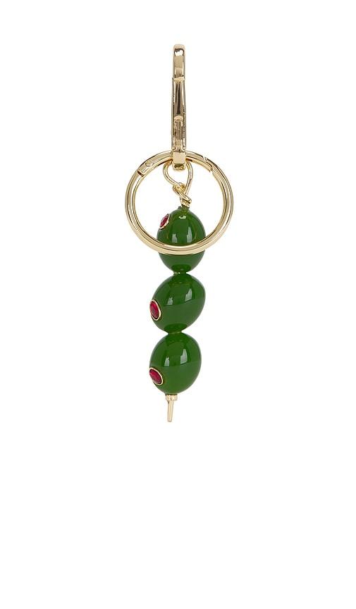 baublebar briny baby olive bag charm in green.