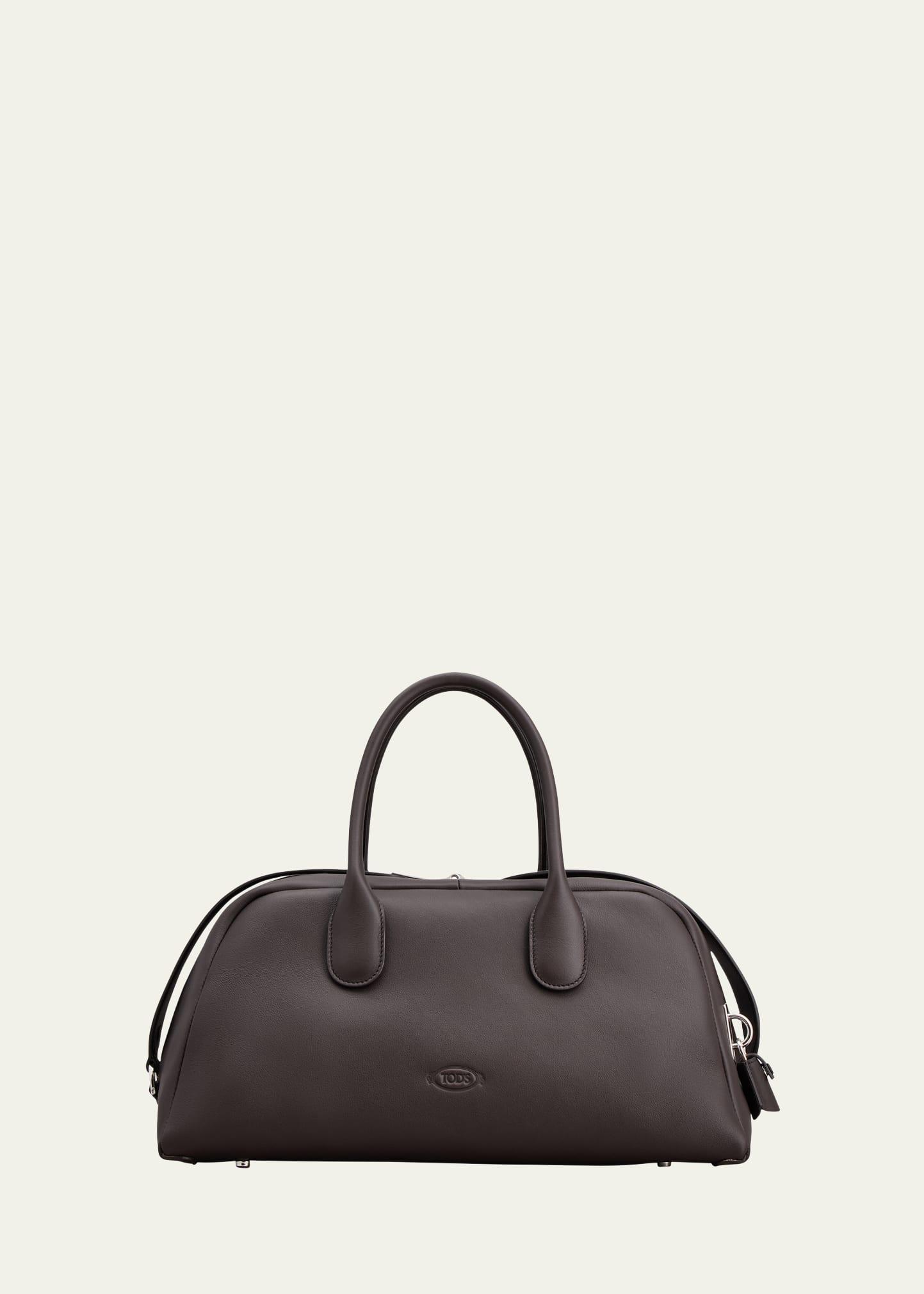 bauletto zip leather top-handle bag