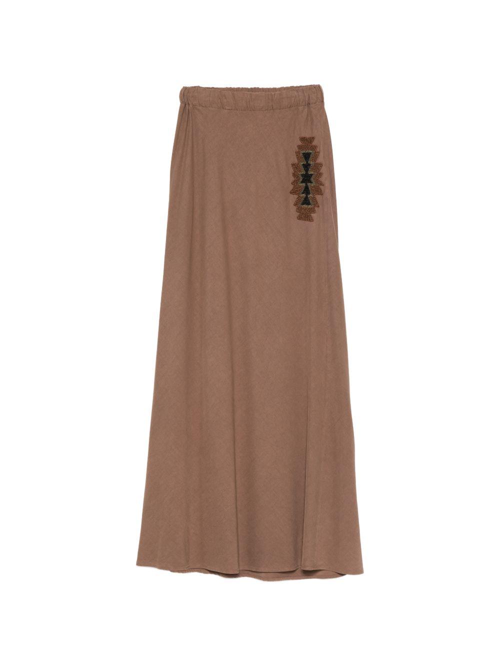 bazar deluxe skirts brown tencel - women