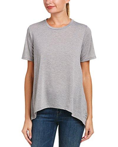 bcbgeneration women's asymmetrical hem top, heather grey combo, x-small