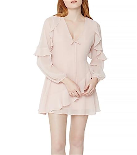 bcbgeneration women's cocktail tie ft ruffle woven dress, rose smoke, 6