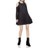 bcbgeneration women's cold shoulder long sleeve dress, black combo, l