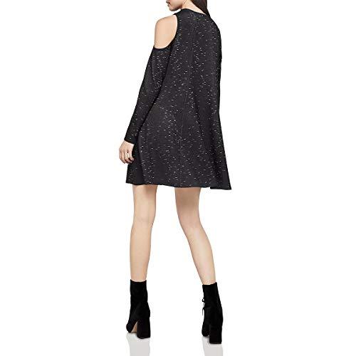 bcbgeneration women's cold shoulder long sleeve dress, black combo, l