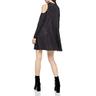 bcbgeneration women's cold shoulder long sleeve dress, black combo, l
