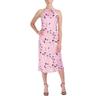 bcbgeneration women's fit and flare midi dress halter neck tie closure, checkers