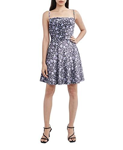 bcbgeneration women's fit and flare mini dress, garden multicolor, x-large