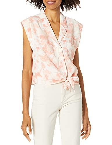 bcbgeneration women's front woven top, tie dye, large