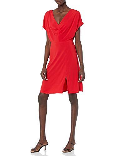 bcbgeneration women's horizontal pleated bodice dress, cardinal feat, small