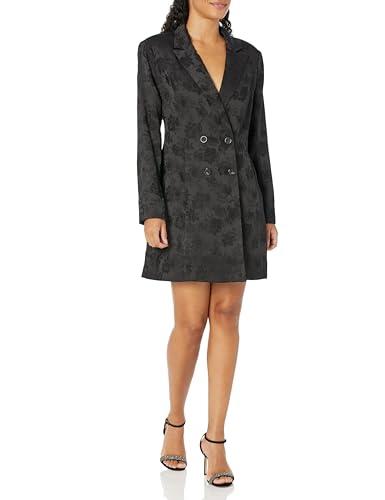 bcbgeneration women's long sleeve v neck mini blazer dress, onyx