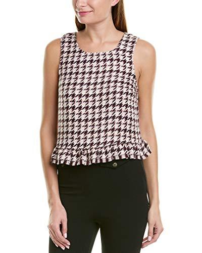 bcbgeneration women's ruffle hem slvless woven top, multi, xl