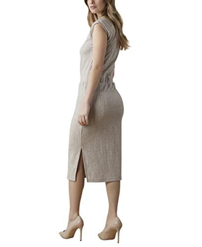 bcbgeneration women's sleeveless midi shift dress, champagne, small