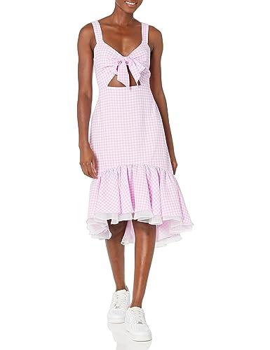 bcbgeneration women's sleeveless v neck tie front midi dress, phalaenopsis