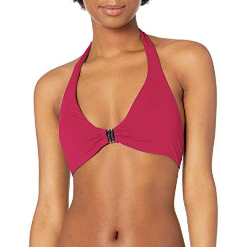 bcbgeneration women's standard halter bra bikini swimsuit top, hot fuchsia, xx-small