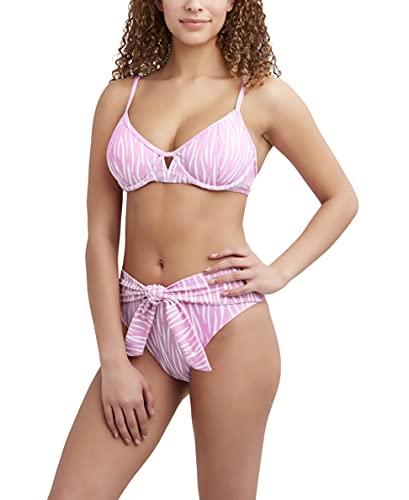 bcbgeneration women's standard swimsuit top with underwire and adjustable straps, pink, small