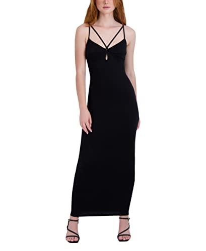 bcbgeneration women's v neck multi strap maxi dress, onyx