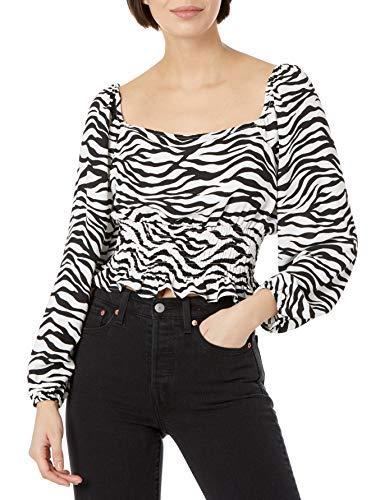 bcbgeneration women smocked woven top, multi, small