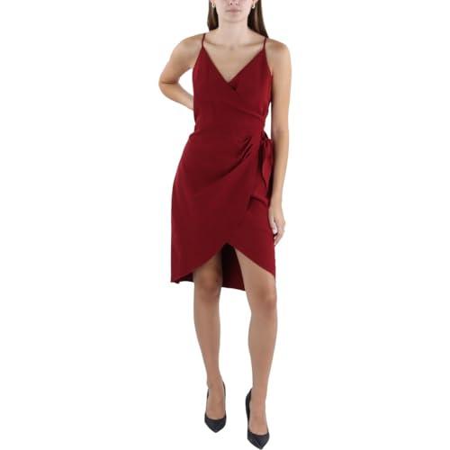 bcbgeneration womens faux wrap wrap dress red 4