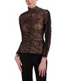 bcbgmaxazria women's fitted long sleeve top turtleneck ruched bodice button shirt, black, large