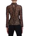 bcbgmaxazria women's fitted long sleeve top turtleneck ruched bodice button shirt, black, large