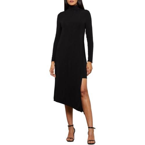 bcbgmaxazria women's kabrina turtle neck dress, black, large