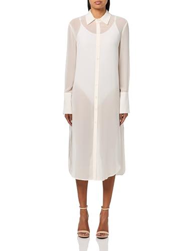 bcbgmaxazria women's long sleeve collar neck tuxedo top button down midi dress, pristine