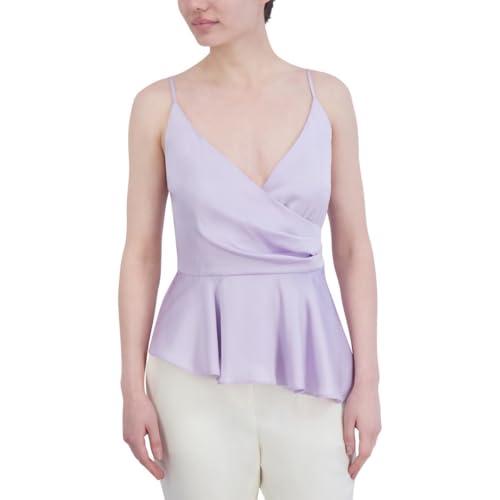 bcbgmaxazria women's sleeveless surplice neck peplum top, lilac