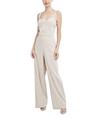 bcbgmaxazria women's slim fit sweetheart neck smocked back crop top, tan stripe, x-large