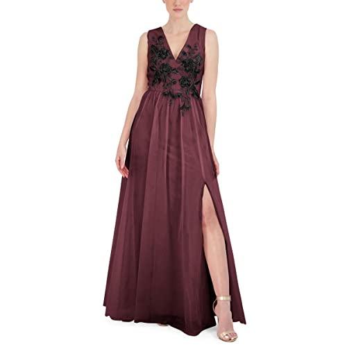 bcbgmaxazria womens embroidered maxi evening dress red 4