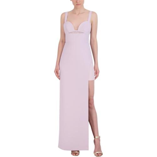 bcbgmaxazria womens full length side slit maxi dress purple 2