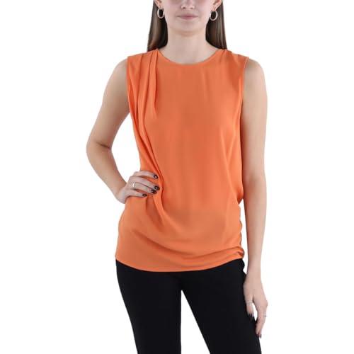 bcbgmaxazria womens pleated tank wrap top orange m