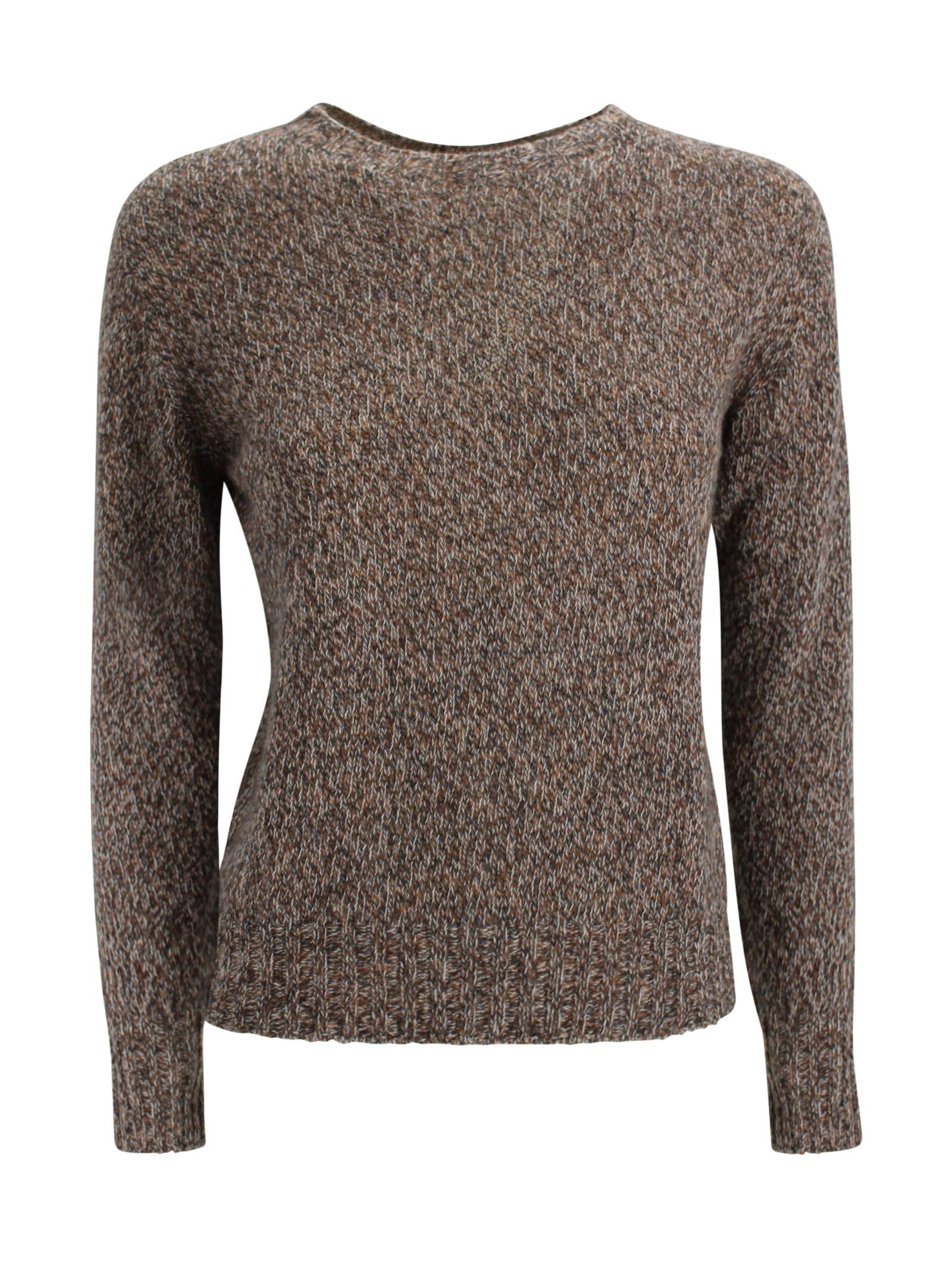 be you round-neck cashmere sweater in mottled yarn