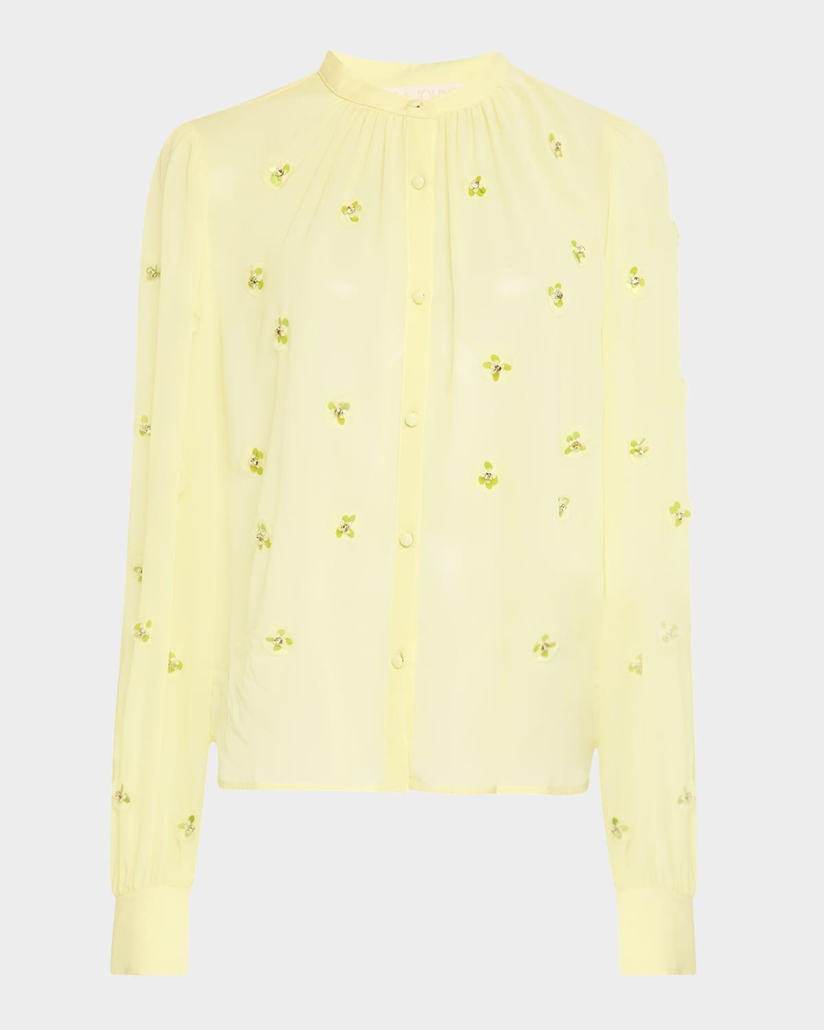 bea beaded silk blouse