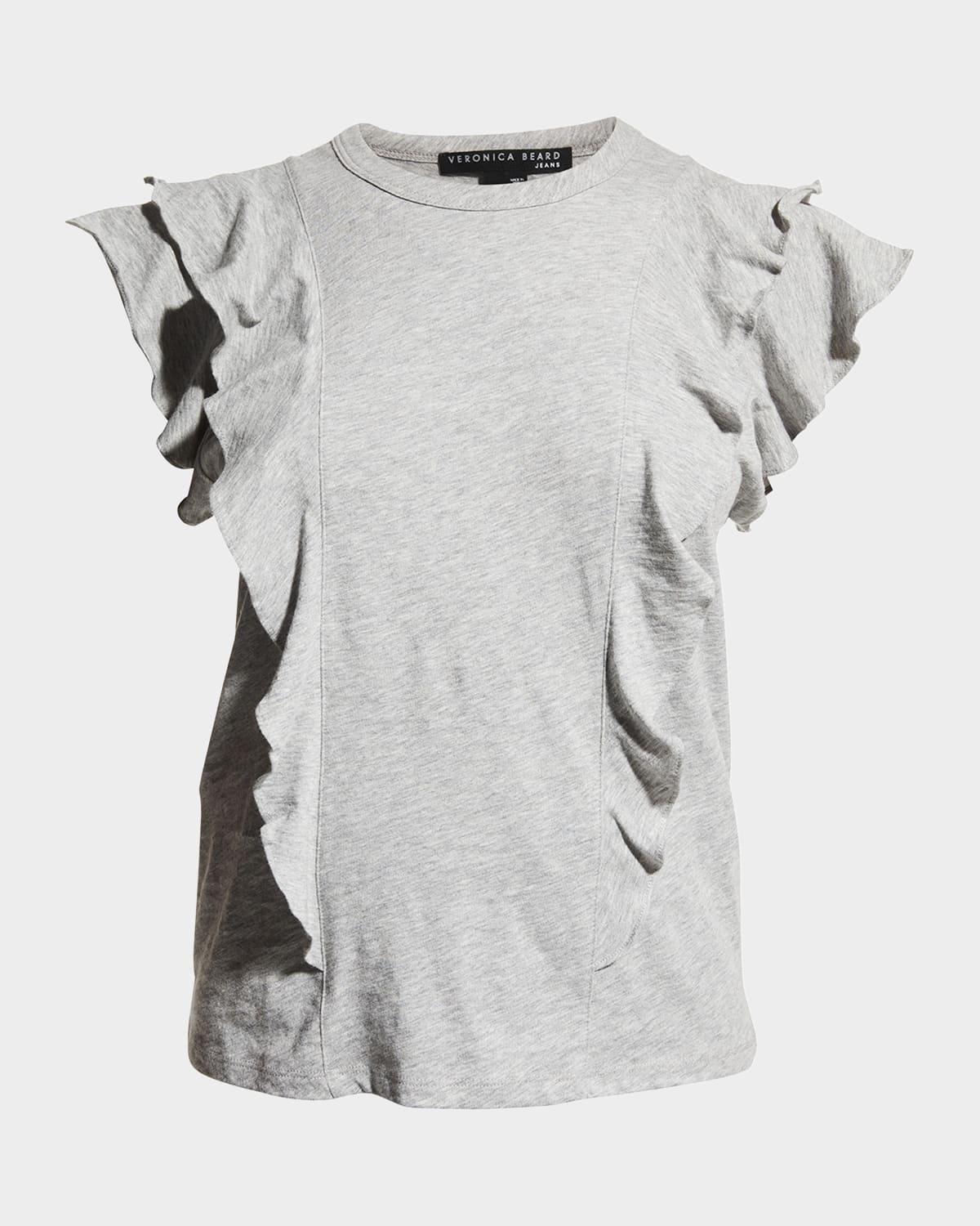 bea short-sleeve crewneck ruffle tee