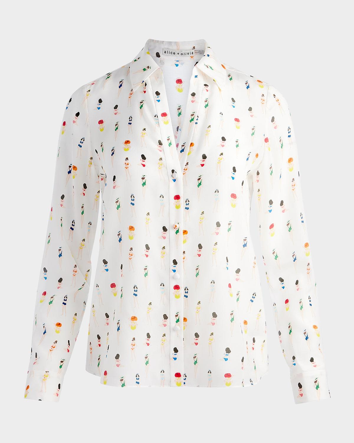 beach club eloise button-front blouse