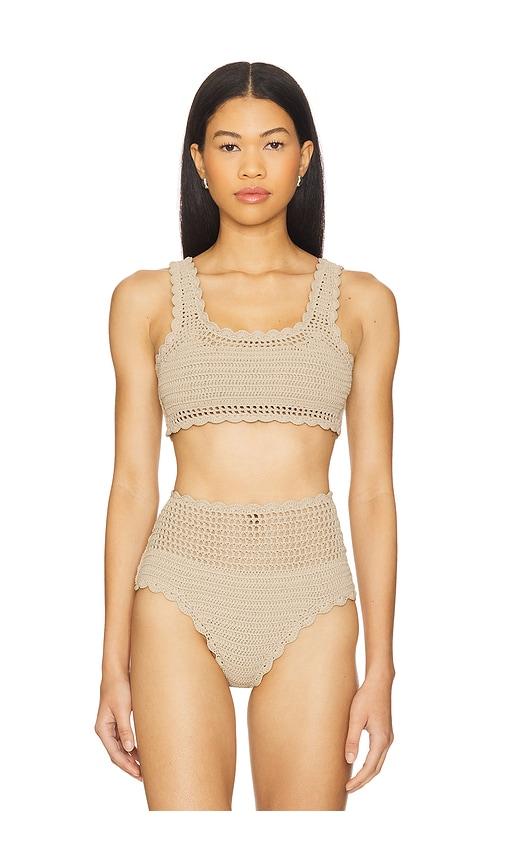 beach riot andy bikini top in neutral.