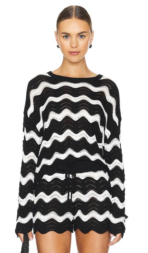 beach riot beach sweater in black.