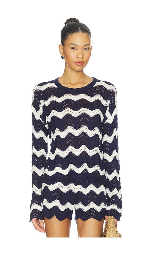 beach riot beach sweater in navy.