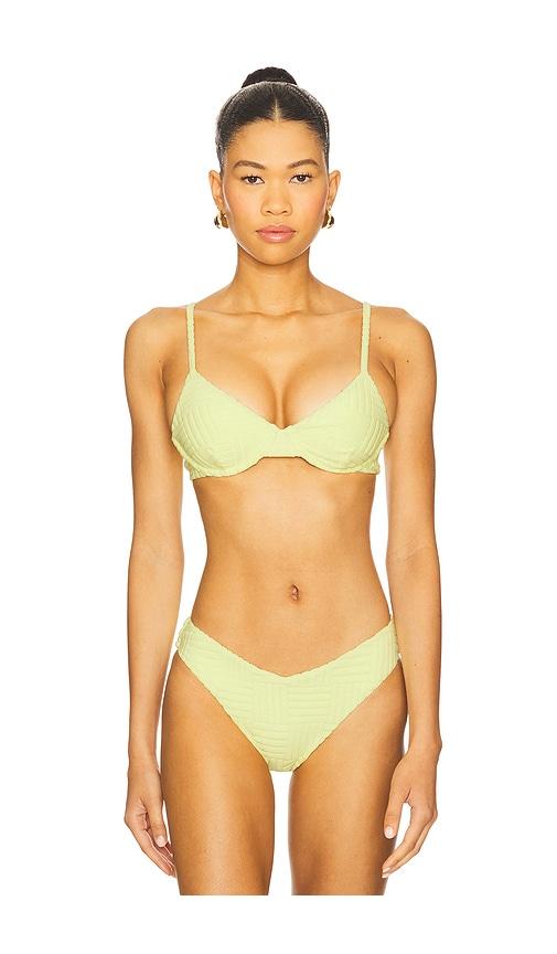 beach riot camilla bikini top in lemon.