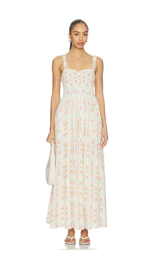 beach riot cari maxi dress in white,pink.