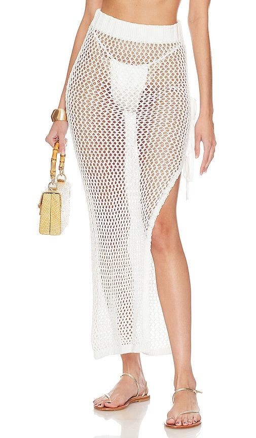 beach riot deborah skirt in white.