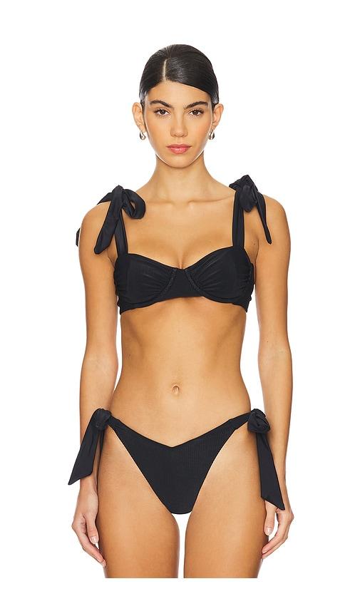 beach riot delilah top in black.