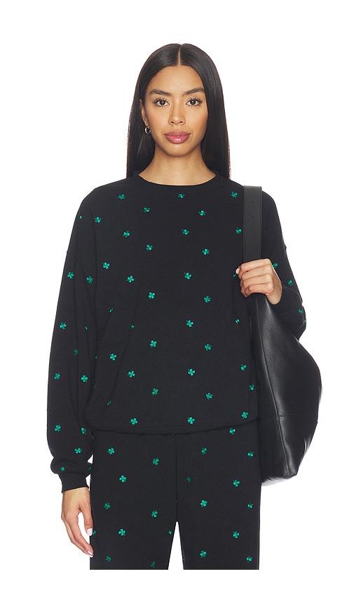 beach riot devyn oversized sweater in black,green.